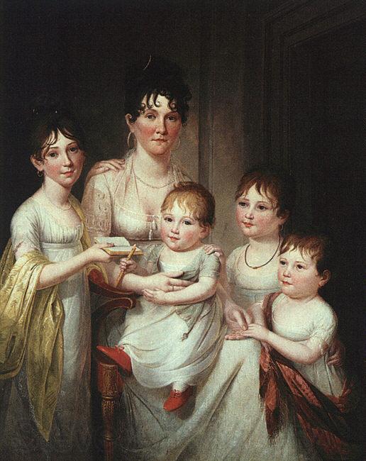 James Peale Madame Dubocq and her Children Norge oil painting art